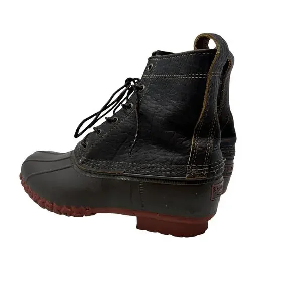 L.L. Bean Men’s 6” Bean Boots Brown Leather Duck Boots Made in Maine Size 10 M